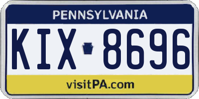 PA license plate KIX8696