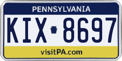 PA license plate KIX8697