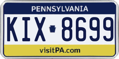 PA license plate KIX8699
