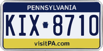 PA license plate KIX8710