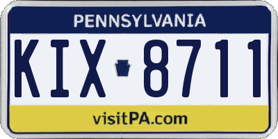 PA license plate KIX8711