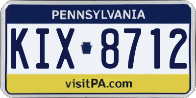 PA license plate KIX8712