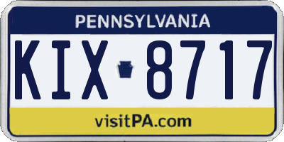 PA license plate KIX8717