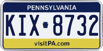 PA license plate KIX8732