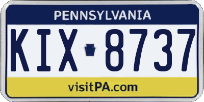 PA license plate KIX8737