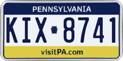 PA license plate KIX8741