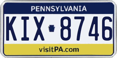 PA license plate KIX8746