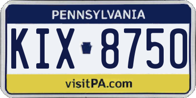 PA license plate KIX8750