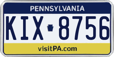 PA license plate KIX8756