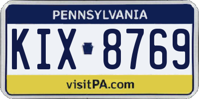 PA license plate KIX8769