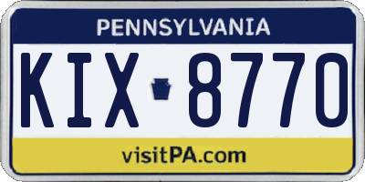 PA license plate KIX8770