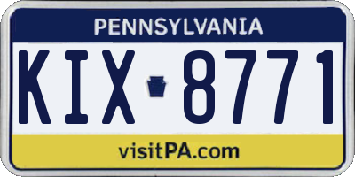 PA license plate KIX8771
