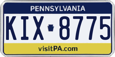 PA license plate KIX8775