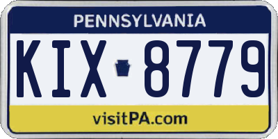 PA license plate KIX8779