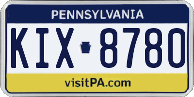 PA license plate KIX8780
