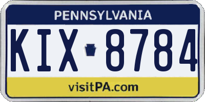 PA license plate KIX8784