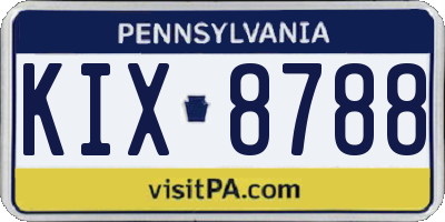 PA license plate KIX8788