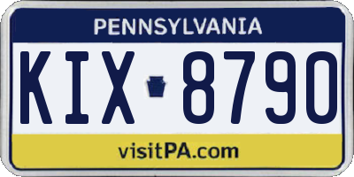 PA license plate KIX8790