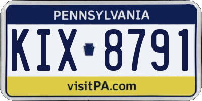 PA license plate KIX8791