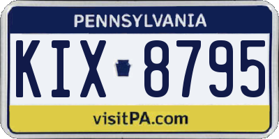 PA license plate KIX8795