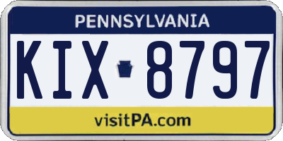 PA license plate KIX8797
