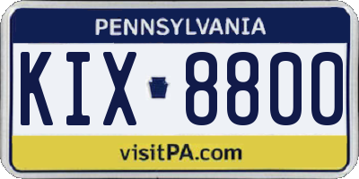 PA license plate KIX8800