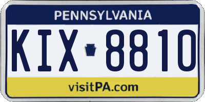 PA license plate KIX8810
