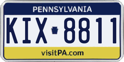PA license plate KIX8811