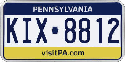PA license plate KIX8812