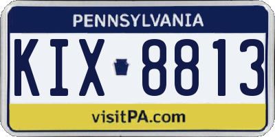 PA license plate KIX8813
