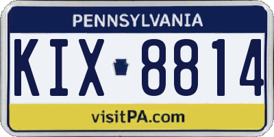 PA license plate KIX8814