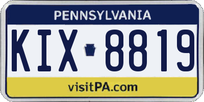 PA license plate KIX8819