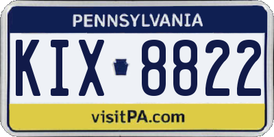 PA license plate KIX8822