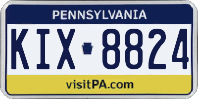 PA license plate KIX8824