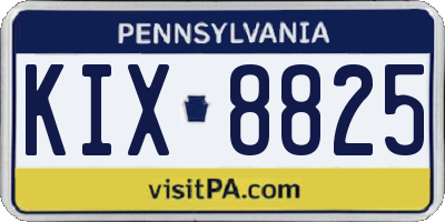PA license plate KIX8825