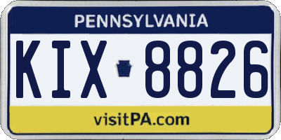 PA license plate KIX8826