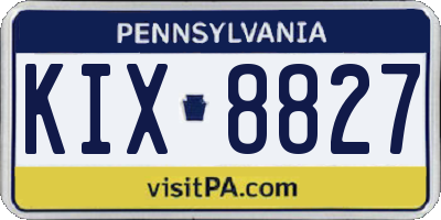 PA license plate KIX8827