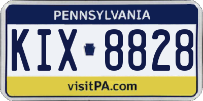PA license plate KIX8828