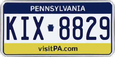 PA license plate KIX8829