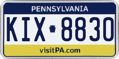 PA license plate KIX8830