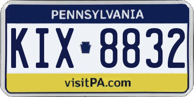 PA license plate KIX8832