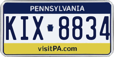 PA license plate KIX8834