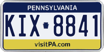 PA license plate KIX8841