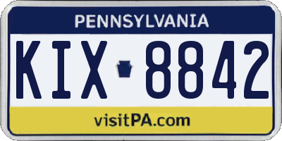 PA license plate KIX8842