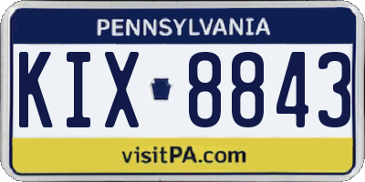 PA license plate KIX8843