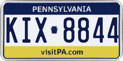 PA license plate KIX8844