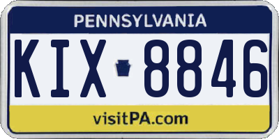 PA license plate KIX8846