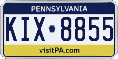PA license plate KIX8855