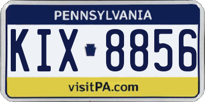 PA license plate KIX8856