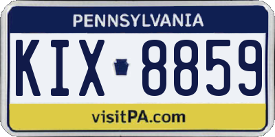 PA license plate KIX8859